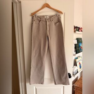 Abercrombie The Baggy Low Rise Beige Straight-Leg Jeans